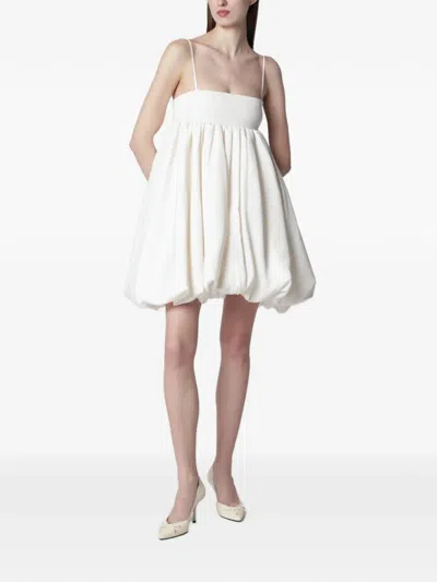 Rotate Birger Christensen Mini Satin Strapless Bubble Dress In White