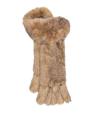 Rotate Birger Christensen Scarf With Ruches In Brown