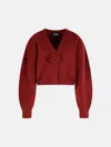 Rotate Birger Christensen Burgundy Alpaca Blend Cardigan