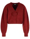 Rotate Birger Christensen Burgundy Alpaca Blend Cardigan In Burgundy