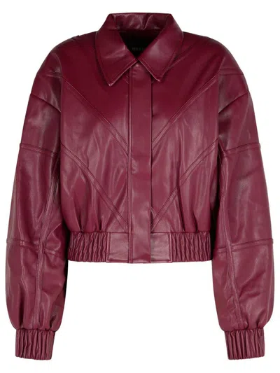 Rotate Birger Christensen Burgundy Polyester Bomber Jacket