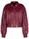 Rotate Birger Christensen Burgundy Polyester Bomber Jacket In Burgundy