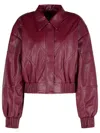 Rotate Birger Christensen Burgundy Polyester Bomber Jacket In Burgundy