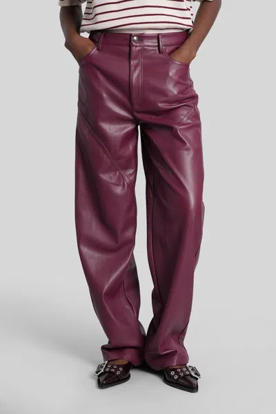 Rotate Birger Christensen Burgundy Polyester Pants In Purple