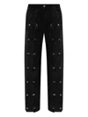 Rotate Birger Christensen Jeans Con Bottoni Black Denim In Animal Print