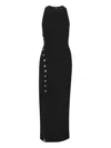 Rotate Birger Christensen Rotate Sleeveless Crepe Evening Dress With Rear Zip In Black