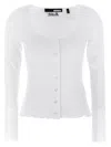 Rotate Birger Christensen Buttoned Ls Tops In White