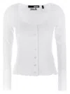 Rotate Birger Christensen Buttoned Ls Tops In White