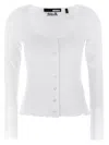 Rotate Birger Christensen Buttoned Ls Tops In White