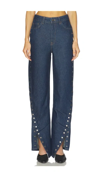 Rotate Birger Christensen Buttoned Wide Leg In Blue