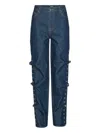 Rotate Birger Christensen Buttoned Wide Leg Jeans In Blue