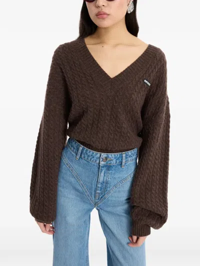 Rotate Birger Christensen Pullover Mit V-ausschnitt In Brown