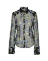 Rotate Birger Christensen Rotate Sheer Black Shirt With Intricate Floral Embroidery In Black