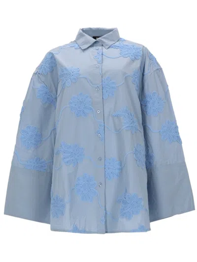 Rotate Birger Christensen Camicia Oversize Con Dettoglio Floreale In Blue