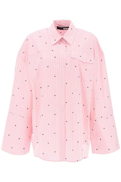 Rotate Birger Christensen Camicia Oversize Con Maxi Polsino In Pink