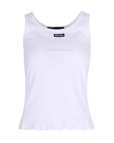 Rotate Birger Christensen Canotta Ruffle Hem Bright White