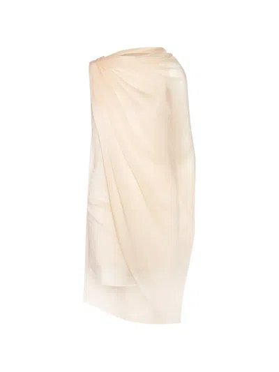 Rotate Birger Christensen Cape-detail Mini Dress In Neutral