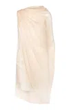 Rotate Birger Christensen Cape-detailed Chiffon Mini Dress In Pink
