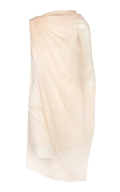 Rotate Birger Christensen Cape-detailed Chiffon Mini Dress In Pink