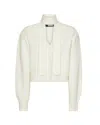 Rotate Birger Christensen Cardigan Con Sciarpa Lavorata A Maglia Bianco In White