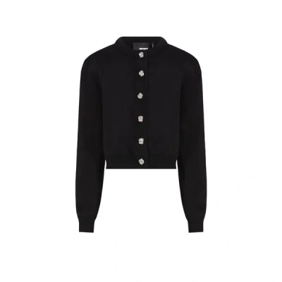 Rotate Birger Christensen Cardigan En Maille Ferme In Black
