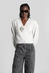 Rotate Birger Christensen Rotate Alpaca And Wool Cardigan In White
