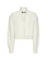 Rotate Birger Christensen Cardigan Con Sciarpa Lavorata A Maglia Bianco In White