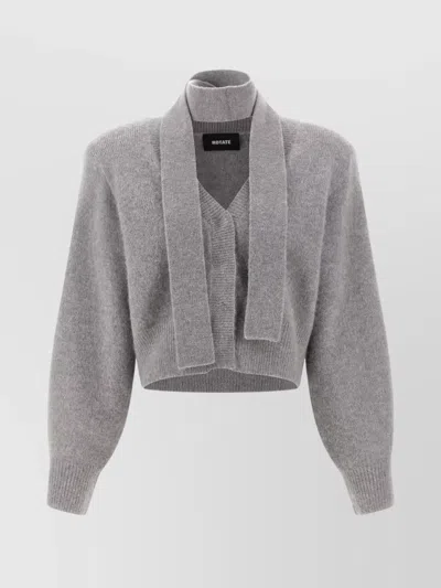 ROTATE BIRGER CHRISTENSEN CARDIGAN WITH CROPPED SLEEVES AND SOFT TEXTURE