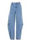 Rotate Birger Christensen Cargo Denim Pants In Blue