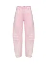 Rotate Birger Christensen Cargo Denim Pants Jeans In Pink