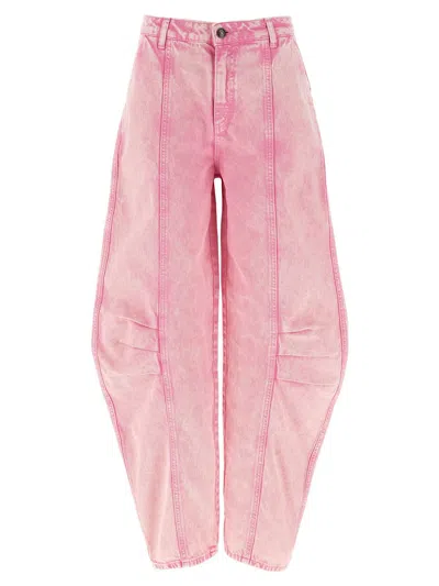 Rotate Birger Christensen 'cargo Denim Pants' Jeans In Pink