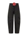 Rotate Birger Christensen Black Striped Cargo Trousers In Black