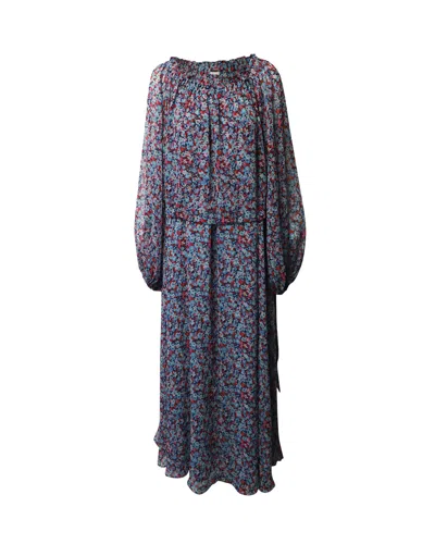 Rotate Birger Christensen Carly Off-the-shoulder Maxi Dress In Floral Print Recycled Polyester In Multi