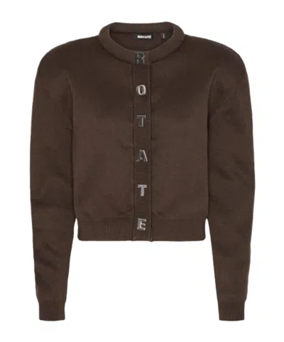 Rotate Birger Christensen Cashmere Long-sleeved Knitwear In Brown