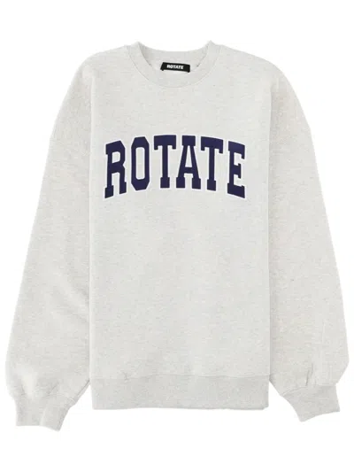 Rotate Birger Christensen Casual Bold Logo Organic Cotton Sweatshirt In Gray