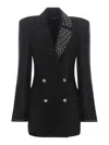 Rotate Birger Christensen Jacket Dress Rotate "strass" In Black