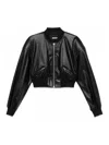 Rotate Birger Christensen Rotate Cropped Braided Bomber Jacket In Black