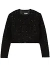 Rotate Birger Christensen Chic Boucle Loop Crop Jacket In Black