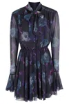 Rotate Birger Christensen Rotate Ladies Parachute Purple Chiffon Flowy Mini Dress In Parachute Purple Comb