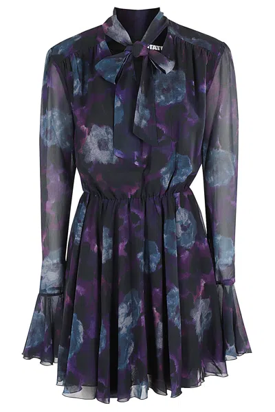 Rotate Birger Christensen Rotate Ladies Parachute Purple Chiffon Flowy Mini Dress In Multi