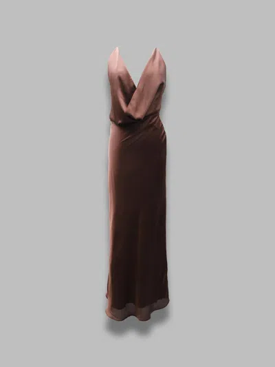 Rotate Birger Christensen Chiffon Halter Dressing In Brown