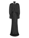 Rotate Birger Christensen Chiffon Long-sleeve Maxi Dress In Black