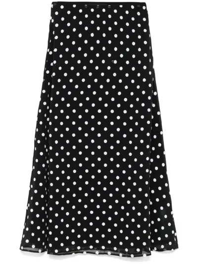 Rotate Birger Christensen Chiffon Midi Skirt In Black