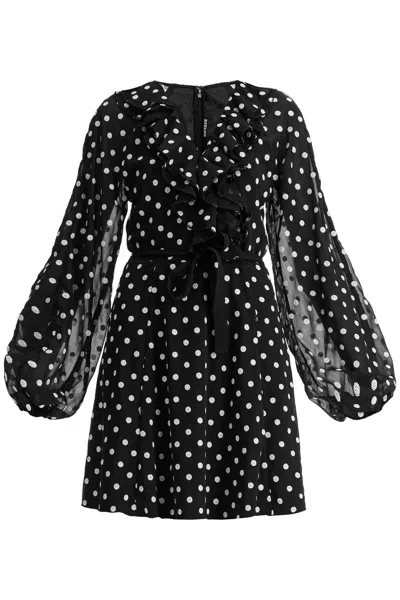 Rotate Birger Christensen Chiffon Mini Dress With Sequ In Black