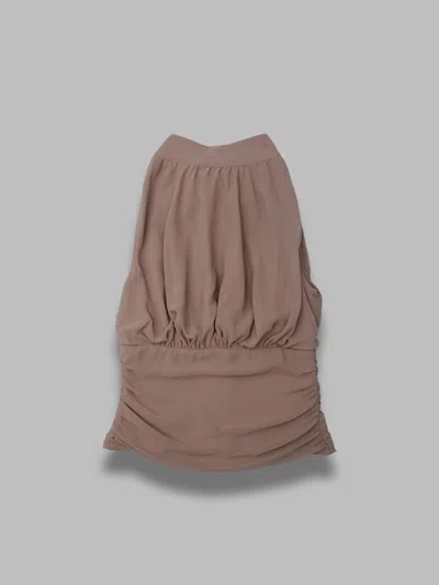 Rotate Birger Christensen Chiffon Ruched Top In Brown