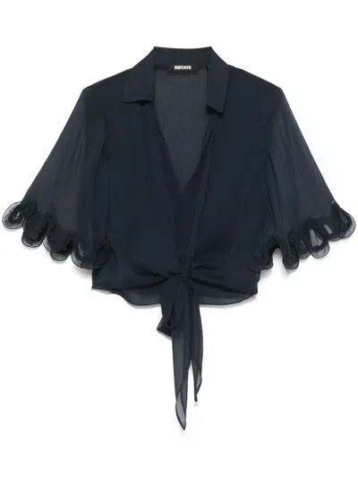 Rotate Birger Christensen Chiffon Tied Top In Blue