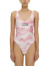 Rotate Birger Christensen Rotate "cismione" One-piece Swimsuit In Pink