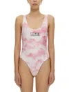 Rotate Birger Christensen Rotate "cismione" One-piece Swimsuit In Pink