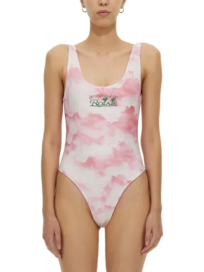 Rotate Birger Christensen Cismione One-piece Swimsuit In Pink