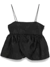 Rotate Birger Christensen Cloqué-effect Draped-detailing Top In Black